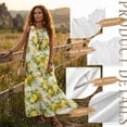 thumbnail image 6 of Xixirimido Butterfly Lemon Floral Print Sleeveless Maxi Dresses for Women Elegant A-line Flowy Dress with Pockets Casual Summer Dresses Beach Vacation Resort Wear, Size XL, 6 of 7