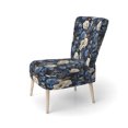 thumbnail image 3 of Designart "Roses Of Cobalt Blue Renaissance III" Blue Rose Pattern Upholstered Accent Chair - Cottage Arm Chair For Bedroom, 3 of 5