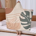 thumbnail image 5 of Brown Boho Plant Pattern Hooded Bath Towel，60"x35" for Ages 3 To 12 Kids, Quick Dry Lightweight Soft Microfiber Hood Beach Towel Cover Up for Kids, 5 of 7