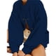 thumbnail image 2 of Cárdigan Holgado de Larga con Botones para Mujer, de Punto Grueso, para Otoño. Azul Oscuro M, 2 of 8