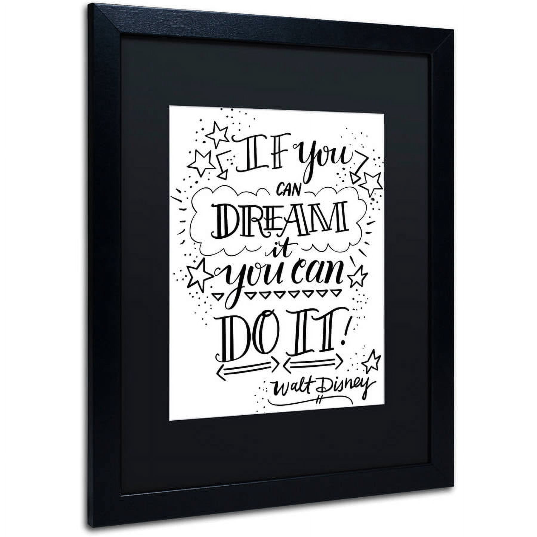 Trademark Fine Art "Dream It Do It" Canvas Art by Elizabeth Caldwell, Black Matte, Black Frame