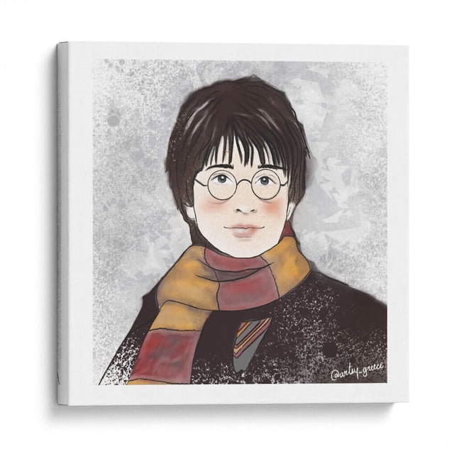 Cuadro decorativo - Harry Potter con bufanda, Artsy Greece 50x50 Canvas Lab Harry Potter, Ilustraciones, Películas,