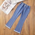 thumbnail image 4 of Zshosam Baggy Jeans for Teen Girls Kids Girls Casual Baggy Wide Leg Denim Pants Elastic Waist Casual Jeans Size 4T 5T,(Dark Blue 4-5 Years), 4 of 4