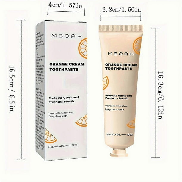 Orange Cream Toothpaste 100G | Protect Gums & Freshen Breath | Nano Hydroxyapatite Enamel Repair | Fluoride-Free| Deep Clean & Remineralize Teeth