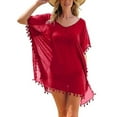 thumbnail image 2 of Womens Bikini Cover Up Dress Swim Beach Bathing Swimsuit Baggy Tunic Tops T-Shirt, 2 of 5