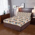 thumbnail image 1 of Juego de cama de 3 piezas Rainbow Paw Print Bluetick Coonhound Dogs Azul, 1 of 5