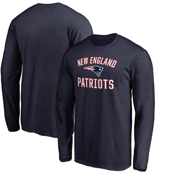 Men's Navy New England Patriots Victory Arch Long Sleeve T-Shirt