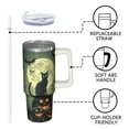 thumbnail image 3 of Halloween Tumbler 30 oz with Handle and Straw Witch Skull Travel Cup Halloween Party Gifts for Women Insulated Mug, 3 of 5