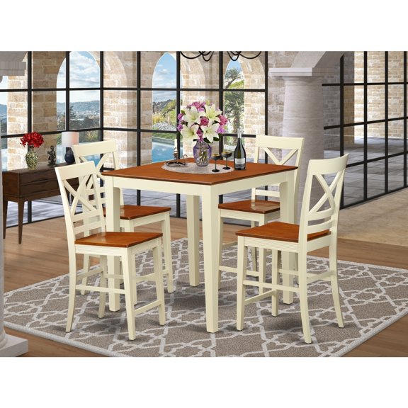 Counter Height Table Set - Pub Style Dining Table & Chairs - Modern Kitchen Set