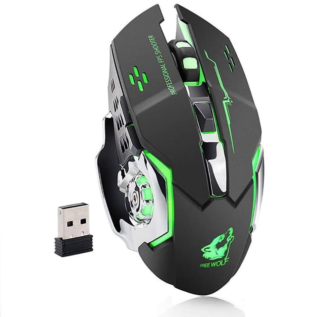 Mouse Inalámbrico Gamer Recargable FREE WOLF X8 ADA Clic Silencioso, 3 dpi Ajustable
