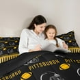 thumbnail image 4 of Erosebridal Sports Theme Bedding Full Size,American Football City Comforter Sets with Sheets,Pittsburgh Bedding Sets Full Size For Kids Boys,Microfiber Bedroom Decorative Reversible,7pcs, 4 of 7