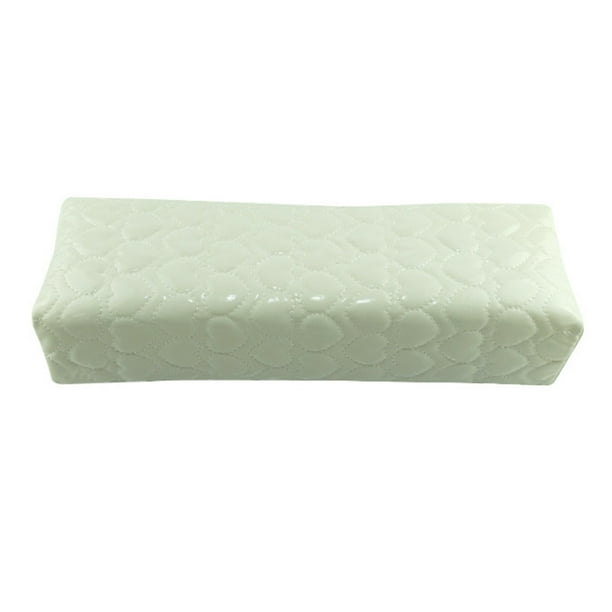 Soidarity Soporte para cojín de mano para decoración de uñas, esponja de cuero PU suave, reposabrazos, almohada para uñas en forma de corazón, Juegos de manicura blanco Soidarity CE0593-02B