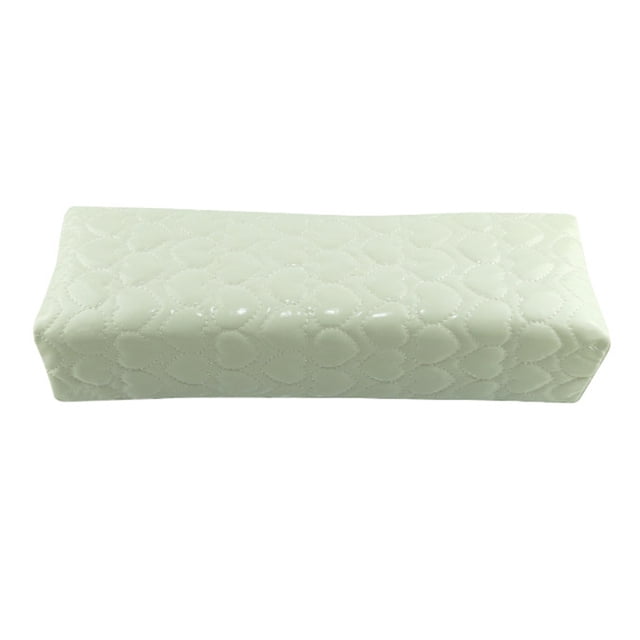 Soidarity Soporte para cojín de mano para decoración de uñas, esponja de cuero PU suave, reposabrazos, almohada para uñas en forma de corazón, Juegos de manicura blanco Soidarity CE0593-02B