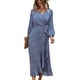 thumbnail image 3 of Vestido Largo Con Lazo En La Cintura, Elegante Puño Elástico, Linterna Transpirable, Manga Larga, Estampado De Flores, Vestido Largo Fluido, Cómodo Para El Trabajo ANGGREK Otros, 3 of 7