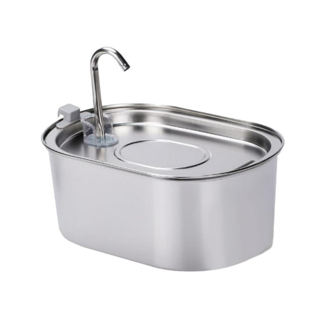 Fontaine d'Eau pour Chats et Animaux en Acier Inoxydable 3,2 L, Fontaine à Boire pour Plusieurs Animaux
