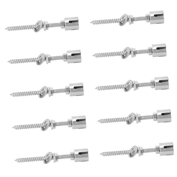 Cross Cable Rope Clamps, Stable Corrosion Resistant Cross Wire Rope Clamps Simple 10Pcs with Thread Rod for Ropes Below 3/4mm 3mm / 0.12in