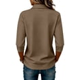 thumbnail image 5 of Clossjun Womens Polo Blouse for Work Golf Collared Button 3/4 Sleeve Tops Lightweight, Quick Dry Three Quarter Length Solid Color Loose Fit Walking, Gym Sweatshirt, 5 of 5