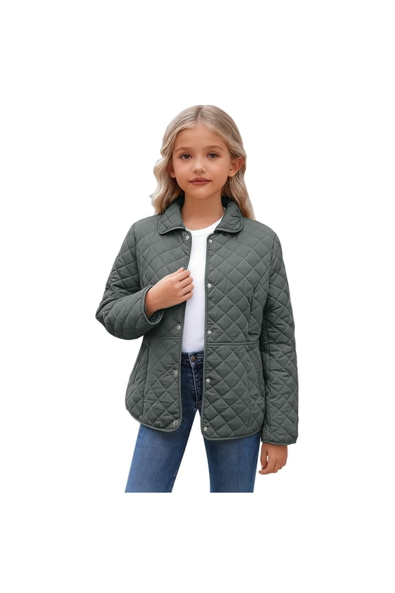 Kids Puffer Hooded Jacket Girls Hooded Puffer Jacket Packable Warmth Padded Winter Coat 5T 6T (AG,5-6 Years)