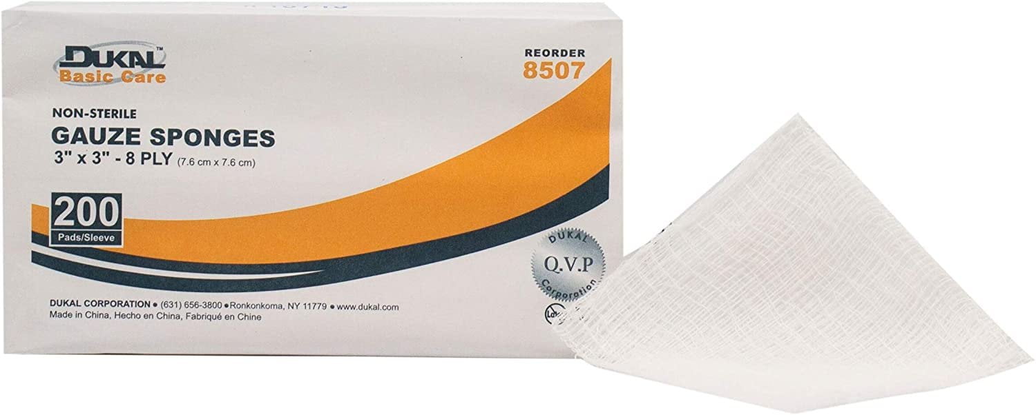 Dukal Gauze Sponges 3x3 8Ply Gauze Dressings Pack of 4000