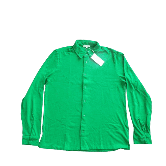 Cotton Citizen Men's Kelly Green Button Down Shirt, Large