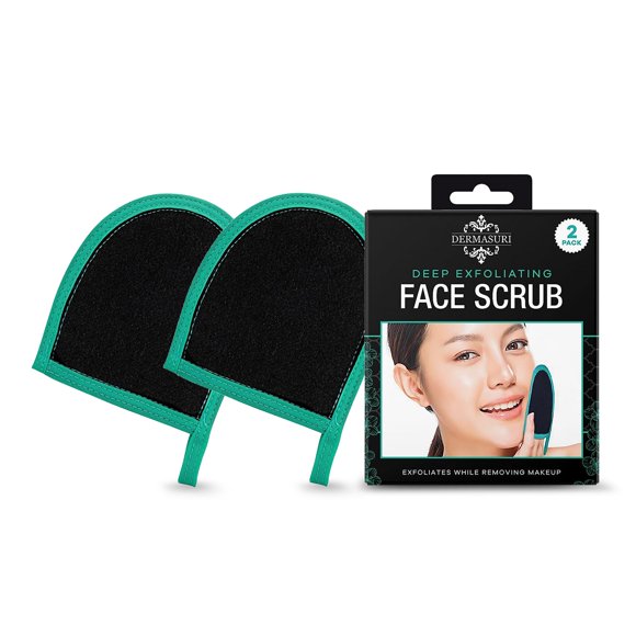 Dermasuri Guante exfoliante profundo para la cara – Manopla exfoliante facial y removedor de piel muerta – Depurador facial para hombres y mujeres – Cuidado de la piel de cara y cuello – Herramienta e