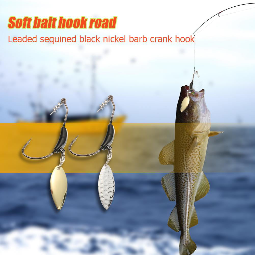 Fishinghook Crank Soft Bait Hook Lead Metal Spoon Sequins Fishing Tackle FG#1 