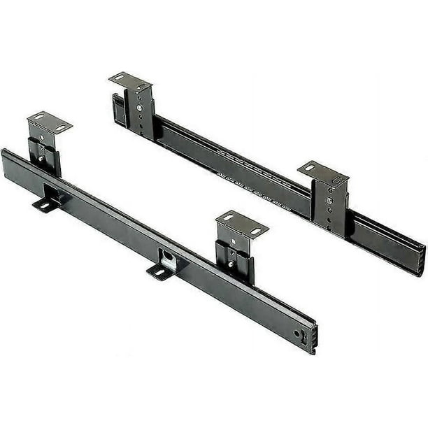 Ball Bearing Slides For Platform/shelf Or Keyword Drawer For Under Desk, Height Adjustment Keyboard Slide Kit, Steel, Black Zinc Plated, 2ut