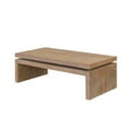 thumbnail image 6 of 47.6" L Modern Coffee Table, Rectangular Center Table with Floating Top Design, Rustic Wood End Table for Living Room Apartment, Natural, 6 of 8