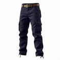 thumbnail image 4 of Sakmal Mens Cargo Pants Work Straight Leg Multi Pockets Blue Men's Pants, 4 of 4