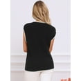 thumbnail image 3 of DARING DIVA V Neck Sweater Vest Fall Winter Pullover Tops M Black, 3 of 6