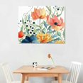 thumbnail image 3 of COMIO Flowers Canvas Prints Wall Art Decor Watercolor Modern Artwork Yellow White Red Wildflower Pictures 2 Panels Wood Grain Framed Floral Paintings for Bathroom Living Room Bedroom Office Kitchen, 3 of 5