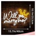 thumbnail image 3 of Letrero De Neón Will You Marry Me Con Luz LED Regulable, Para Propuestas De Matrimonio, Fiestas De Compromiso Y Decoración De Pared 40cmx25.5cm, 3 of 7
