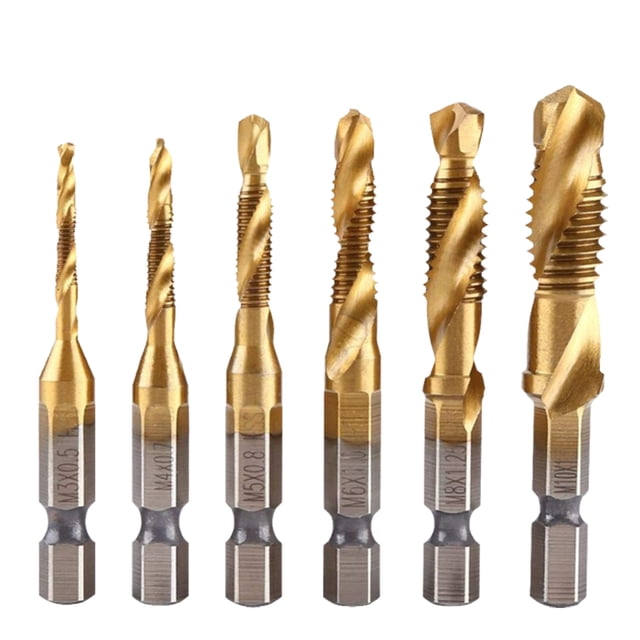 Amdohai Ensemble de Bits de Perceuse Combinés 6 Pcs Bits de Perceuse Métriques