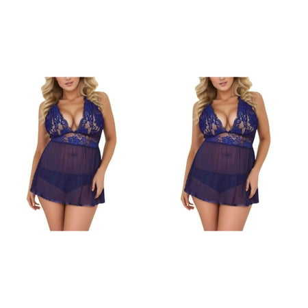 2 Pack Women Lingerie Plus Size Open Back Lingerie Lace Sleepwear plus Size Shirt plus Size Strapless Bra for Women Hanging Neck Towel Bra for Women Eatable Lingerie Body Stockings for