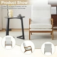 thumbnail image 3 of Ktaxon Mid Century Modern Accent Chair, Corduroy Armchair, High Back Single Sofa with Solid Wood Frame White, 3 of 8