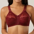 thumbnail image 7 of Clearance Push Up Bras for Women Plus Size Ultra Thin Full Cup Bra Without Underwire Lace Bra V-Neck Padded Bra Feature Hook and Eye Closure Sport Bra Style Y-20 , Red 100C, 7 of 7
