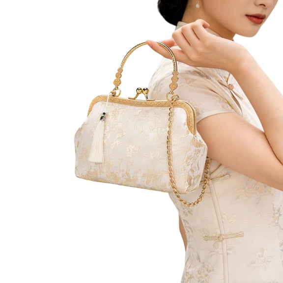 Retro Evening Chain Handbag with Embroidered for Women Chinese Shoulder Purse