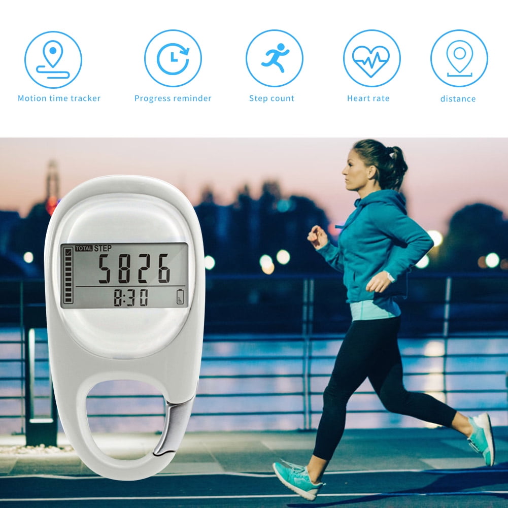 Outdoor Sports Calorie Digital 3D Carabiner Pedometer Running Step Counter Meter