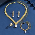 thumbnail image 4 of AEXTO Elegant Crystal Statement Necklace and Earrings Set – Sparkling Rhinestone Choker with Matching Drop Earrings for Wedding, Prom, or Formal Events – Silver Tone Bridal Jewelry Gift, 4 of 9