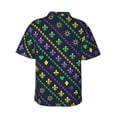 thumbnail image 3 of Easygdp Mardi Gras Strings of Beads Men's Hawaiian Shirts Print Lapel Short Sleeve for Beach, vacation, party, casual occasions - Large, 3 of 9