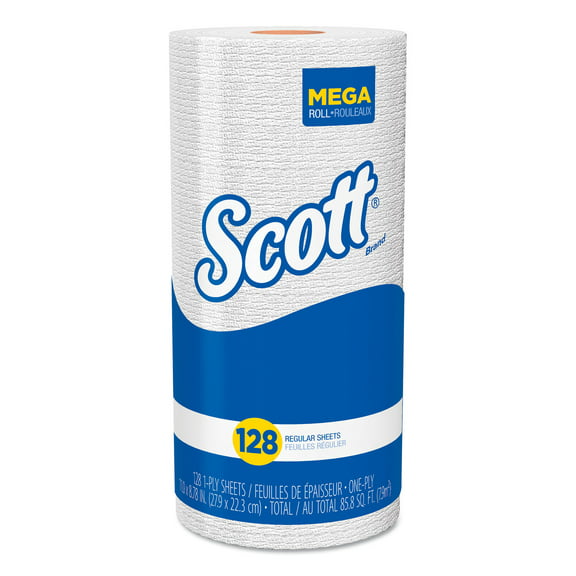 Scott Kitchen Roll Towels, 11 x 8.75, 128/Roll, 1 Roll