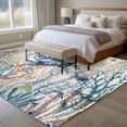 thumbnail image 5 of Coastal Crab Large Area Rugs for Bedroom Living Room, Soft Non Slip Carpet Bedside Rug, Vintage Summer Beach Coral Ocean Rectangular Floor Cover Kitchen Accent Rug 5'x7' for Dining Room/Office, 5 of 9