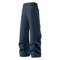 thumbnail image 5 of Dvprdro Wide Leg Sweatpants for Men Elastic Waist Drawstring Casual Athletic Sweat Pants Loose Fit Stretch Trousers Fashion Workout Joggers with Zipper Pocket, 5 of 7