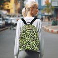 thumbnail image 7 of FORMRS Mini Backpack Purse for Women Quilted Travel Daypack Casual Shoulder Bag, Green Floral Leopard Pattern, 7 of 7