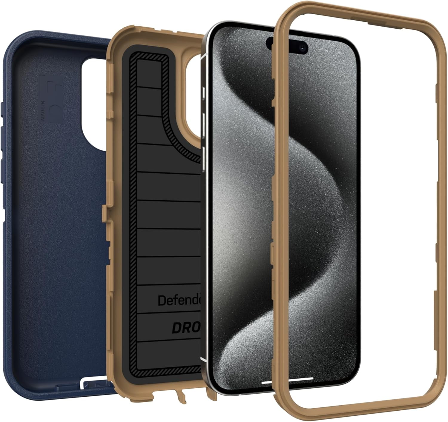 OtterBox iPhone 15 Pro Max (Only) - Defender Series Pro Case - Blue Suede Shoes - Case Only - Screenless - Rugged & Durable - with Port Protection