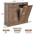 thumbnail image 5 of KIGOTY Kitchen Tilt-Out Trash Cabinet, Pet Proof Wood Trash Cans for Dining Room,Living Room, Brown, 5 of 10