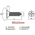 thumbnail image 2 of 10Pcs M5x25mm Phillips Flat Head Self Tapping Wood Screws,304 Stainless Steel, Plastic and Metal.Coarse Threaded, Sharp Point,Self Tapping, 2 of 8