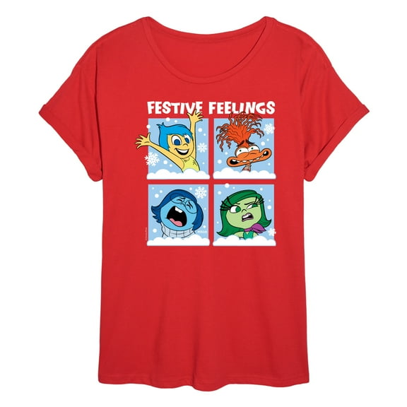 Inside Out 2 - Festive Feelings Grid  - Women's Oversized Graphic T-Shirt