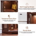 thumbnail image 5 of LELELINKY 65" Lighted Corner Display Cabinet with Glass Doors, 4-Tier Hexagon Curio Cabinet for Living room, Entryway, Walnut, 5 of 10