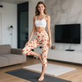 thumbnail image 3 of HELLHERO Thanksgiving Yoga Leggings for Women Fall Pumpkin Printed Capri Leggings with Pockets Maple Leaves Printed Yoga Pants for Sports Gym, 2XL, 3 of 7